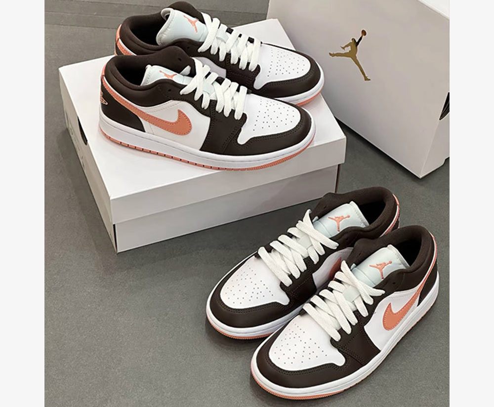 Nike Wmns Air Jordan 1 Low 'Brown Pink' DC0774-182 tren xuong
