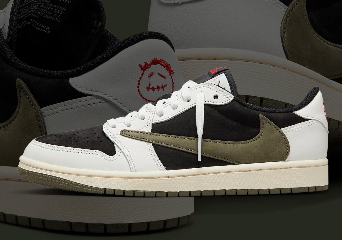 The Travis Scott x Air Jordan 1 Low OG “Olive” Releases On April 26th