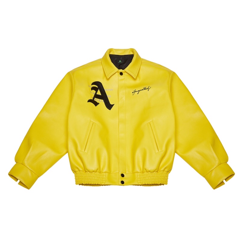DONCARE AFGK RACING LEATHER JACKET - YELLOW