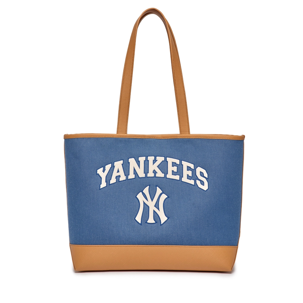 MLB Varsity Basic Canvas Large Shopping Bag New York Yankees Indigo 3AORL103N-50INS