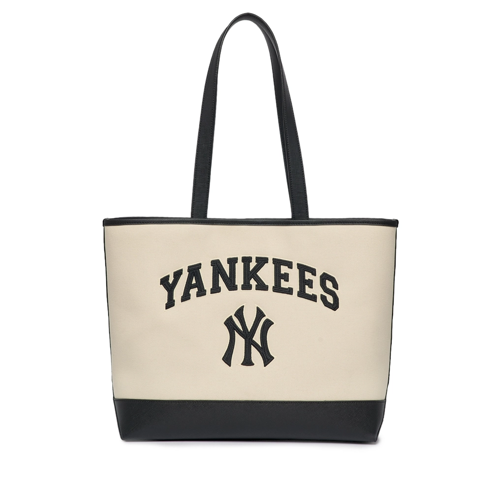 MLB Varsity Basic Canvas Large Shopping Bag New York Yankees D.Cream 3AORL103N-50CRD