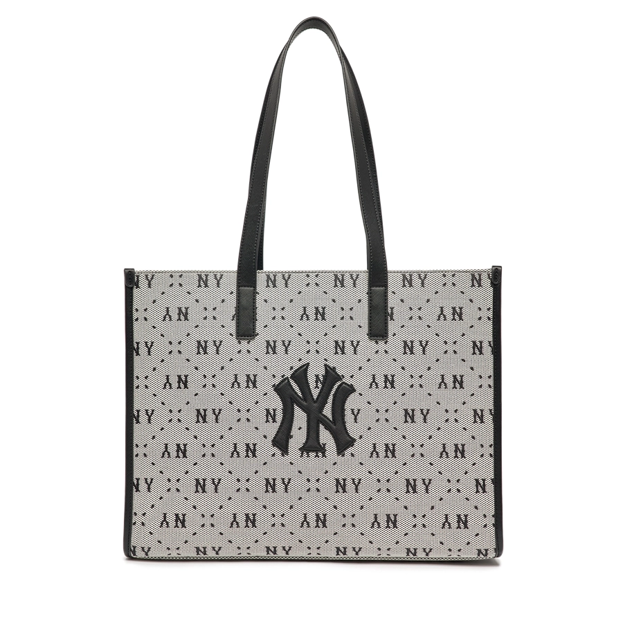 MLB Big Diamond Monogram Jacquard Large Tote Bag New York Yankees Black 3AORL013N-50BKS