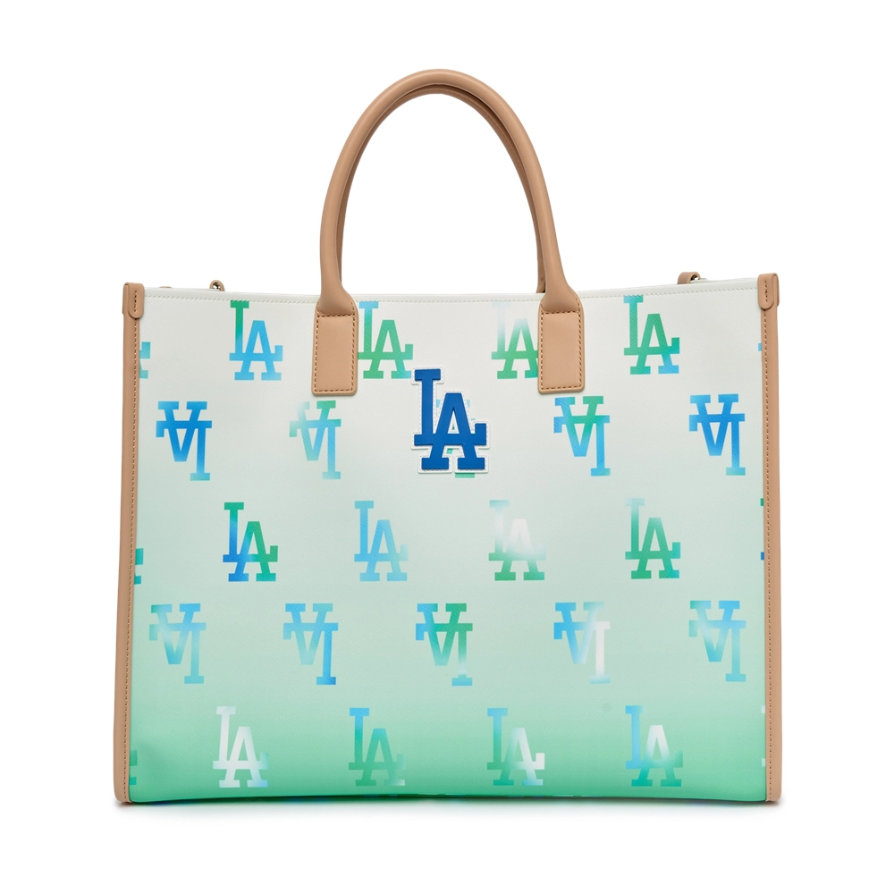 MLB Gardient Monogram Coated Canvas Large Tote LA Dodgers L.Green 3AORL0233-07GNL.