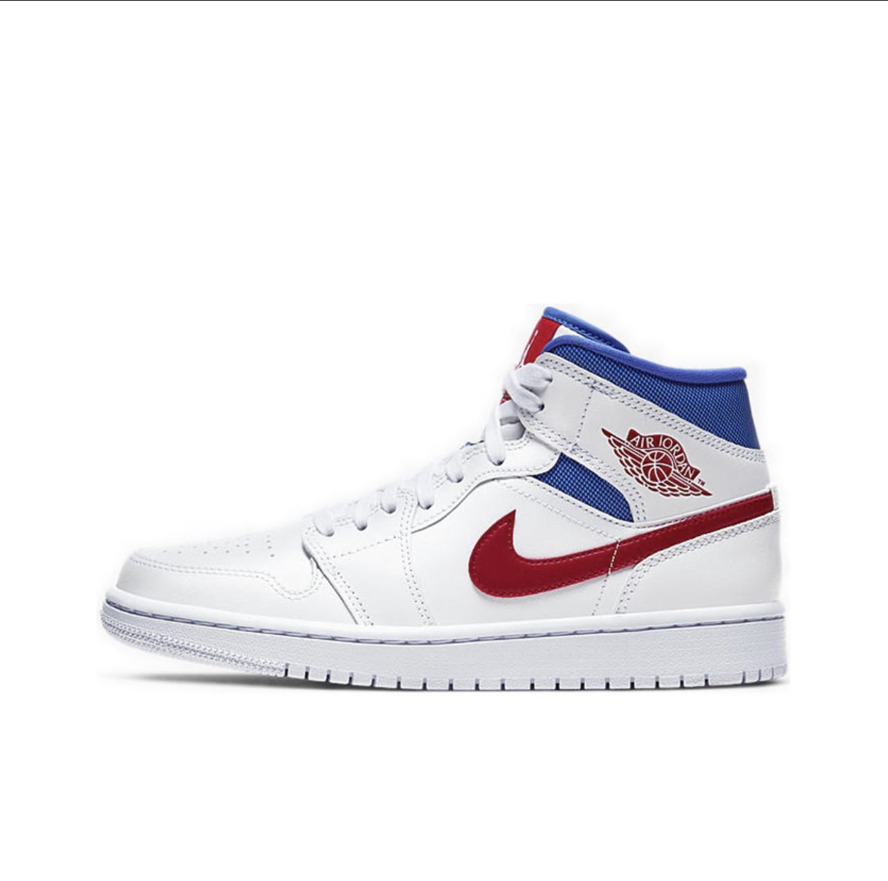 JORDAN 1 MID WHITE RED ROYAL (W) BQ6472-164
