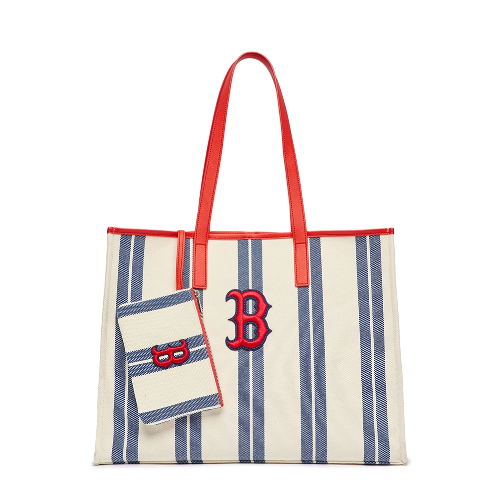 MLB Ethnic Stripe Tote Bag Boston Red Sox L.Navy 3AORL0323-43NYL