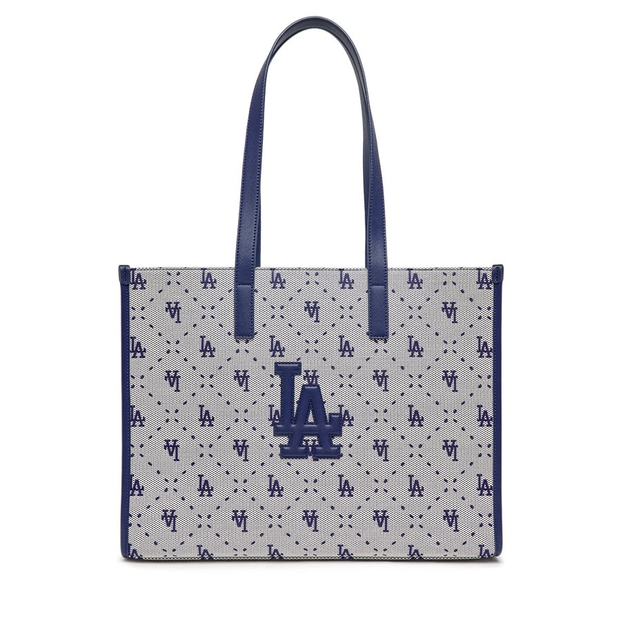 MLB Big Diamond Monogram Jacquard Large Tote Bag LA Dodgers L.Navy 3AORL013N-07NYL.