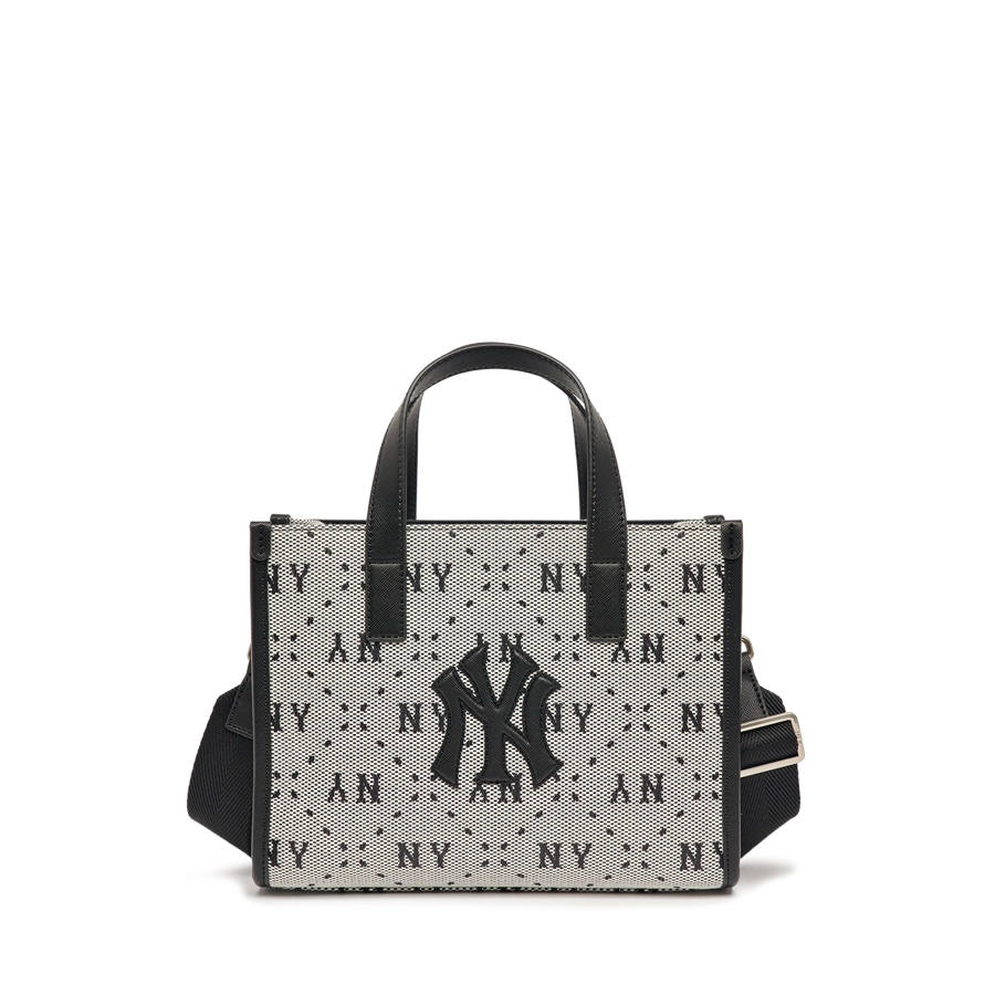 MLB Big Diamond Monogram Jacquard Small Tote Bag New York Yankees Black 3AORS013N-50BKS