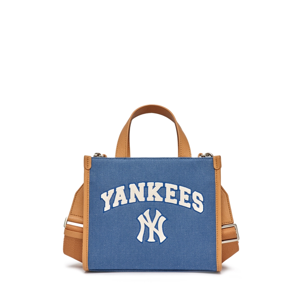 MLB Varsity Basic Canvas Mini Tote Bag New York Yankees Indigo 3AORS083N-50INS