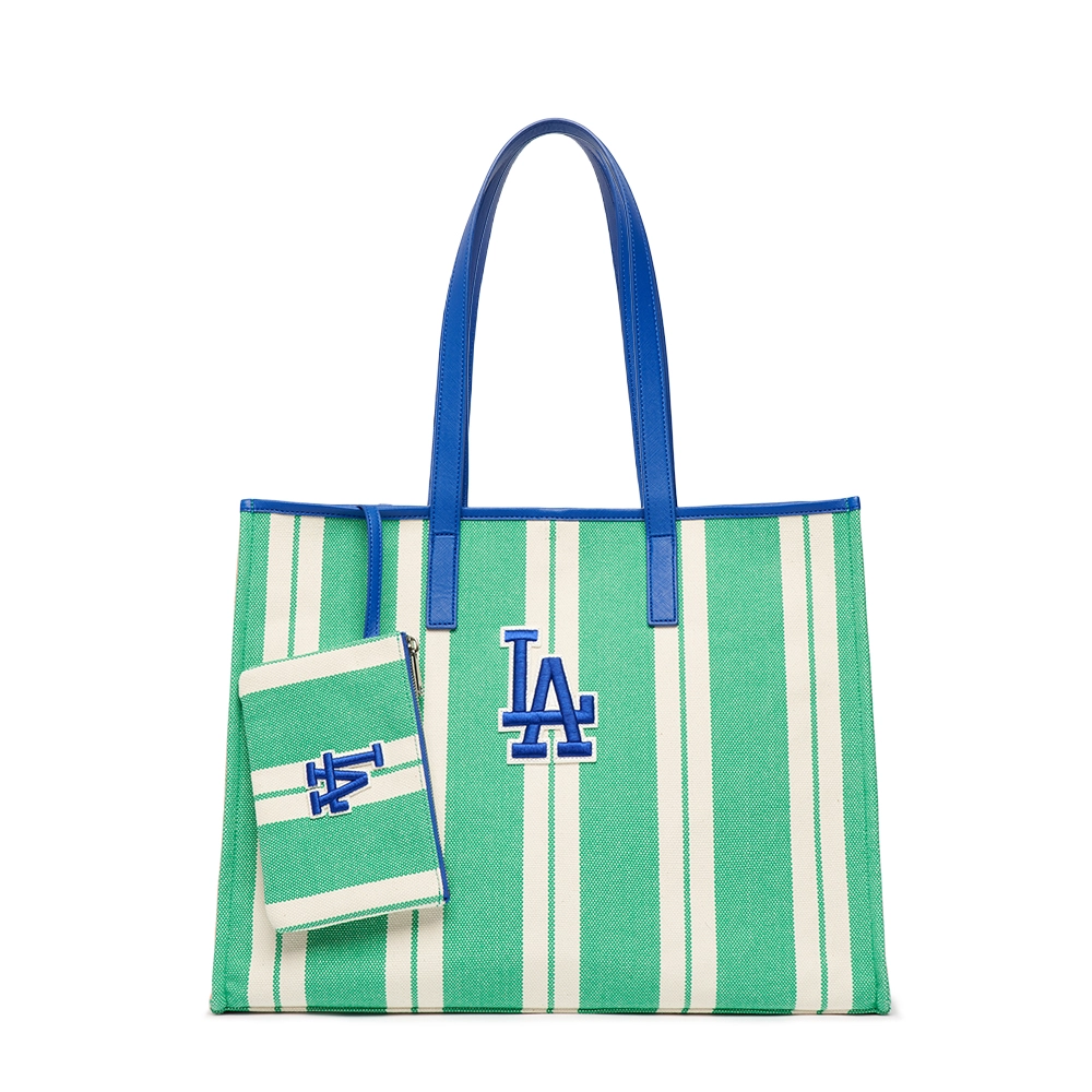 MLB Ethnic Stripe Tote Bag LA Dodgers Mint 3AORL0323-07MTS