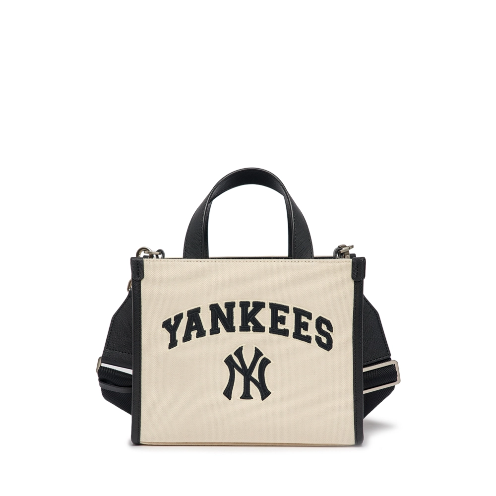 MLB Varsity Basic Canvas Mini Tote Bag New York Yankees Black 3AORS083N-50CRD.